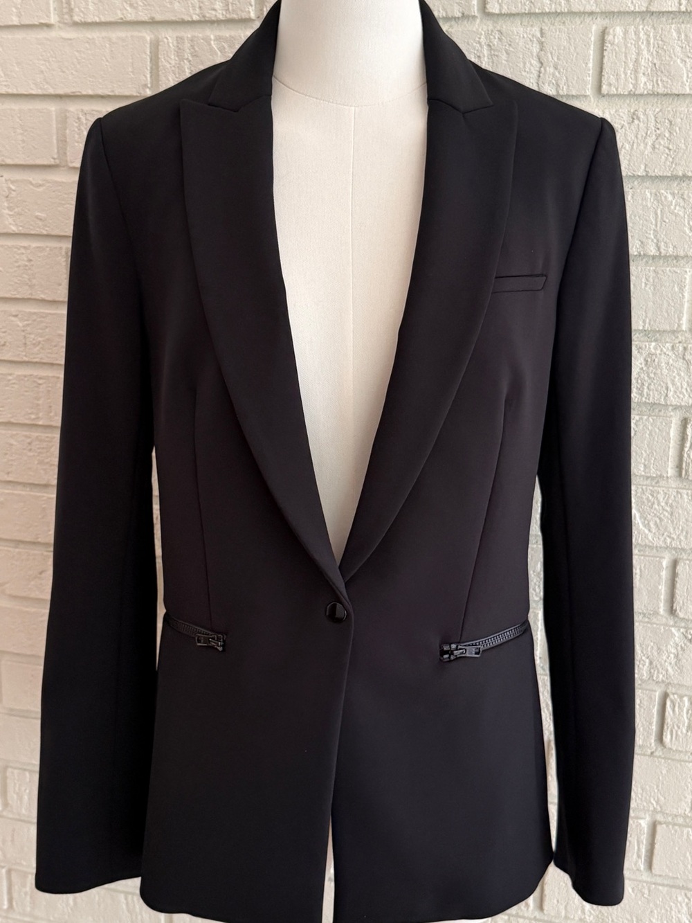Veronica Beard Scuba Dickey Jacket Black Tailored Blazer Size 8